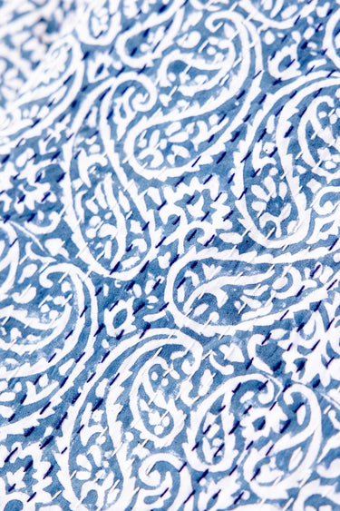 Block Print Kantha Stitch Throw